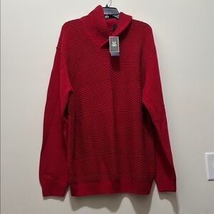 New Chaps Red Turtleneck Sweater Classic Knit